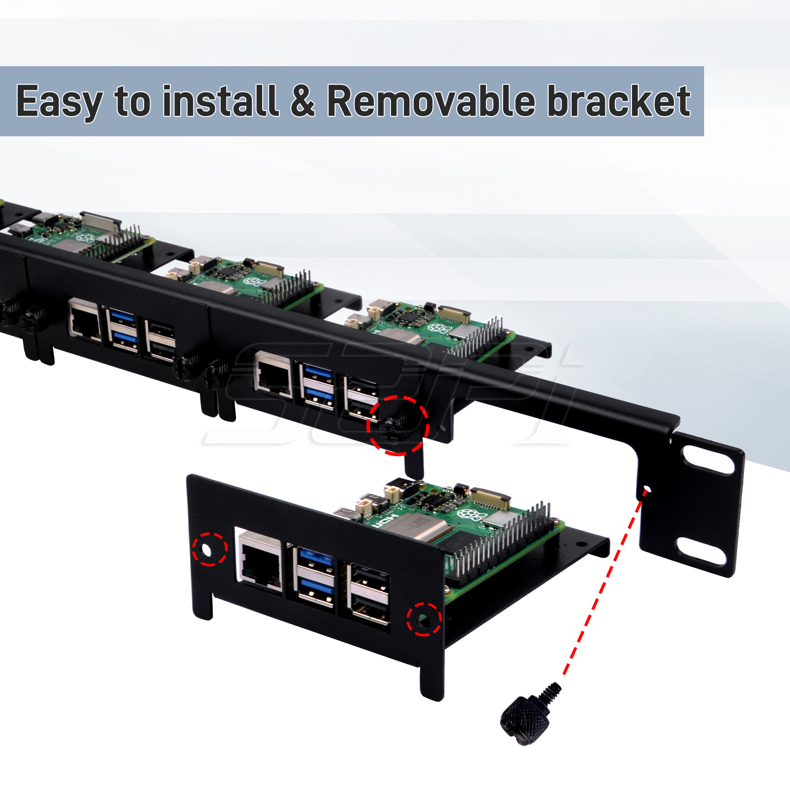 52Pi Dudukan Rak 1U Dapat Dile - Raspberry Pi Rackmount 1U 19 Inch ulasan dan harga